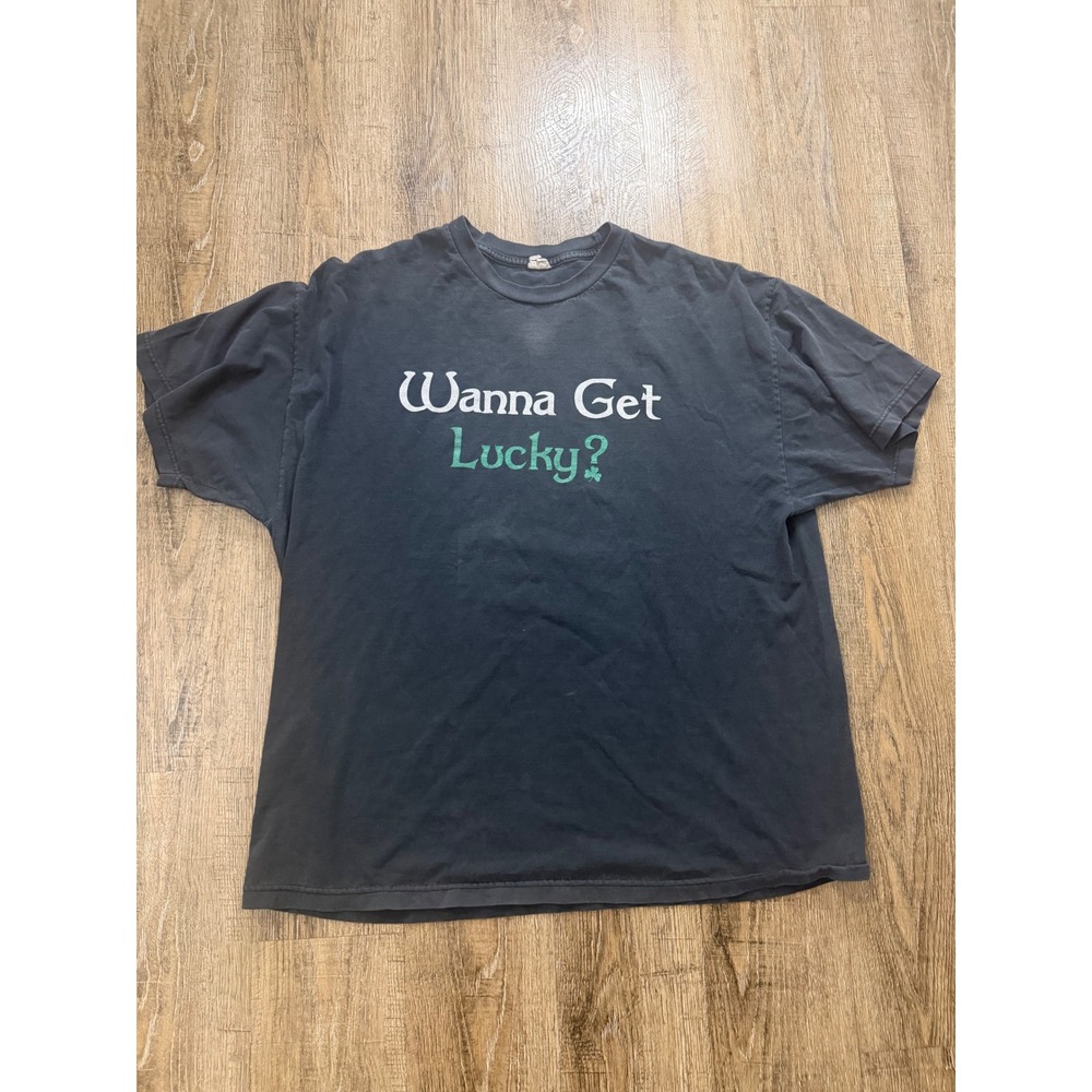 Alstyle St Patricks Day 2010 The Auld Irisher Graphic T-Shirt Black XL 25in PTP